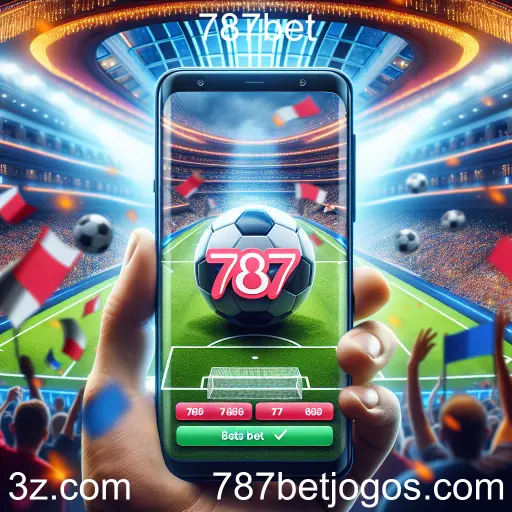 Imagem promocional da 787bet mostrando a plataforma e suas vantagens